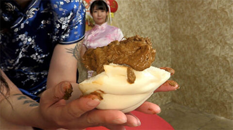 中身を空にした中華まんにウンコを入れた糞まんが看板メニューの脱糞中華レストラン